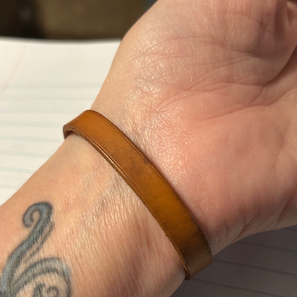 289. Hermes Behapi Tan Leather Bracelet w/coa - Picture 2 of 8